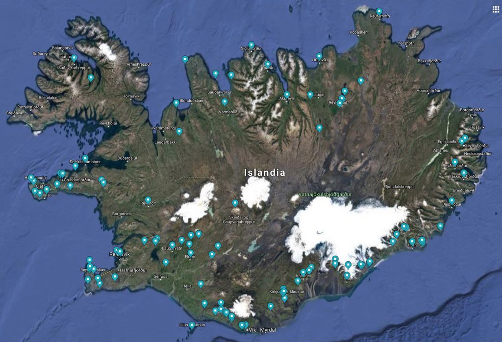 Localizaciones Islandia